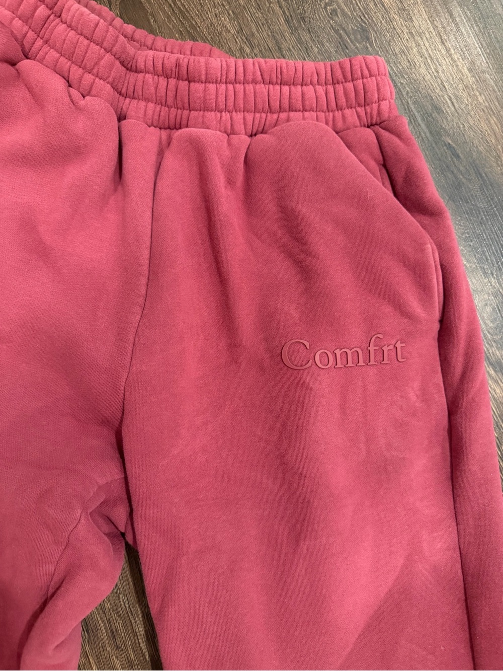 Rose Red Fleece Jogger Bottoms